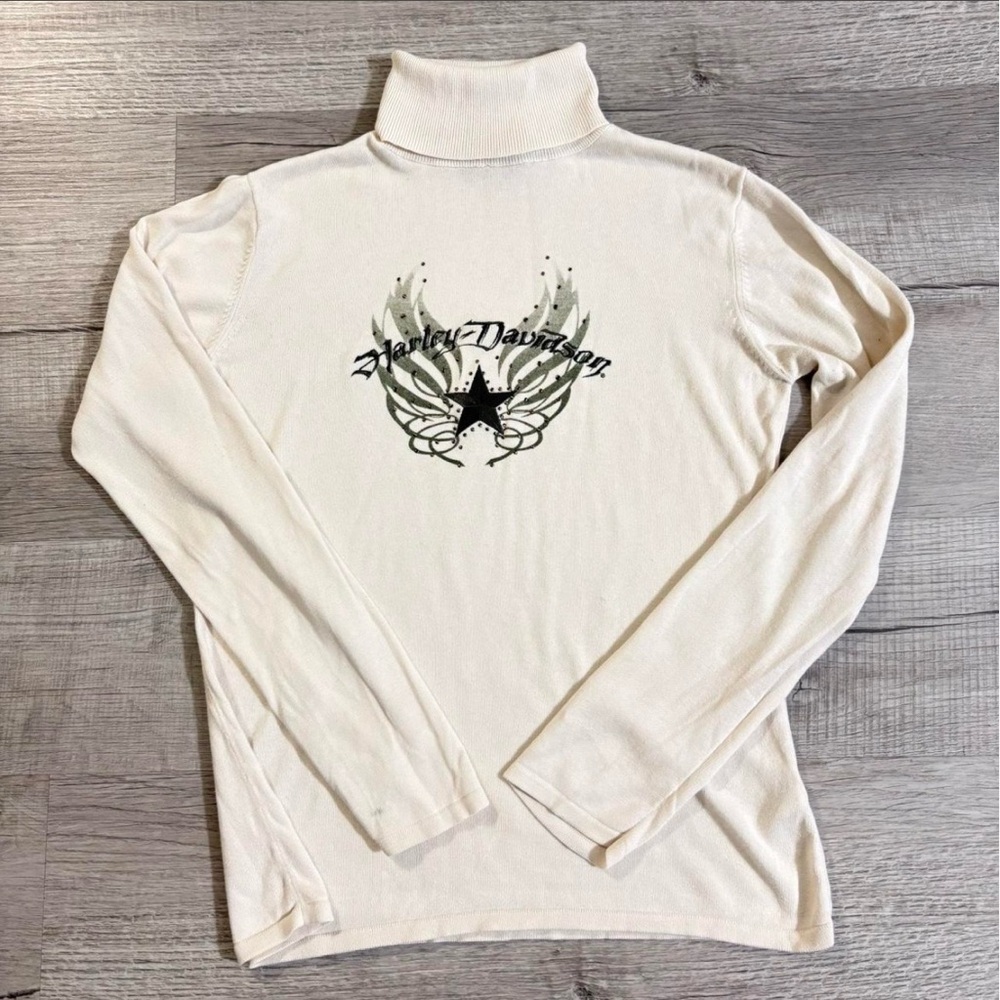 Harley-Davidson Cream Turtleneck with Logo size large
